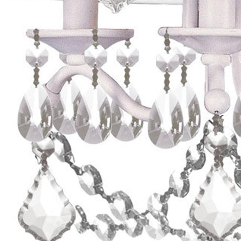 White Three Light Dimmable Chandelier With Shades