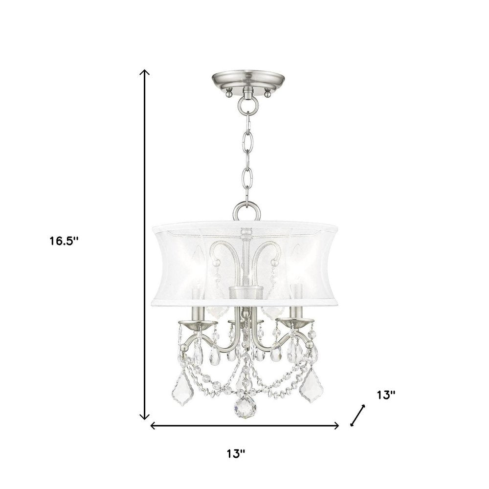 Three Light Dimmable Chandelier With Shades