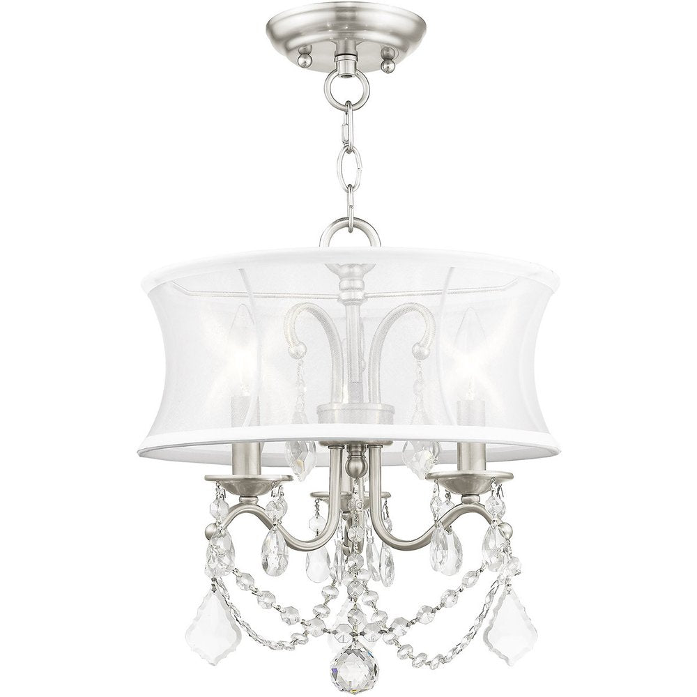 Three Light Dimmable Chandelier With Shades