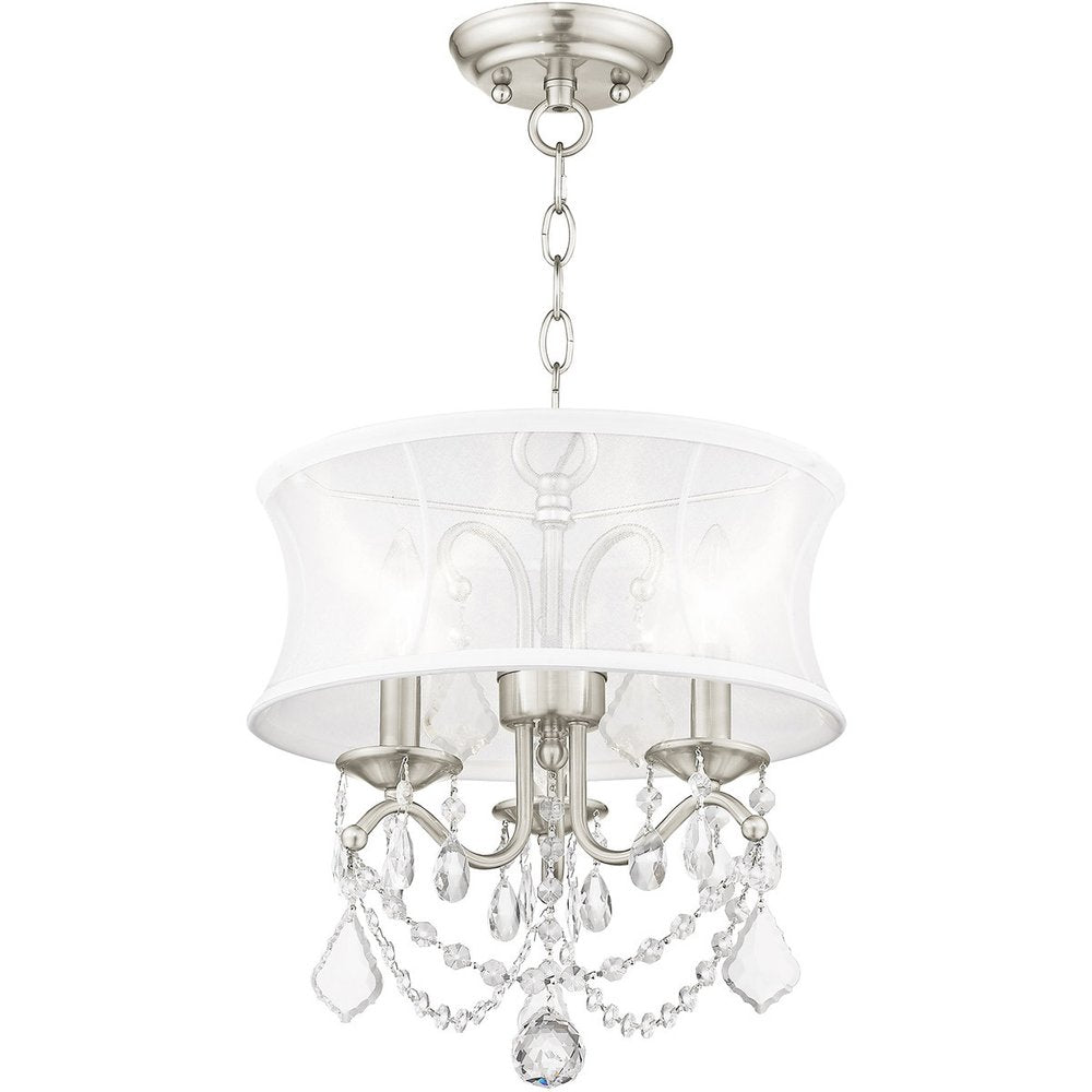 Three Light Dimmable Chandelier With Shades
