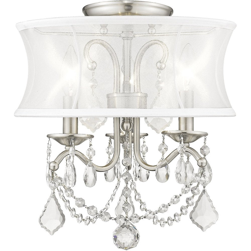 Three Light Dimmable Chandelier With Shades