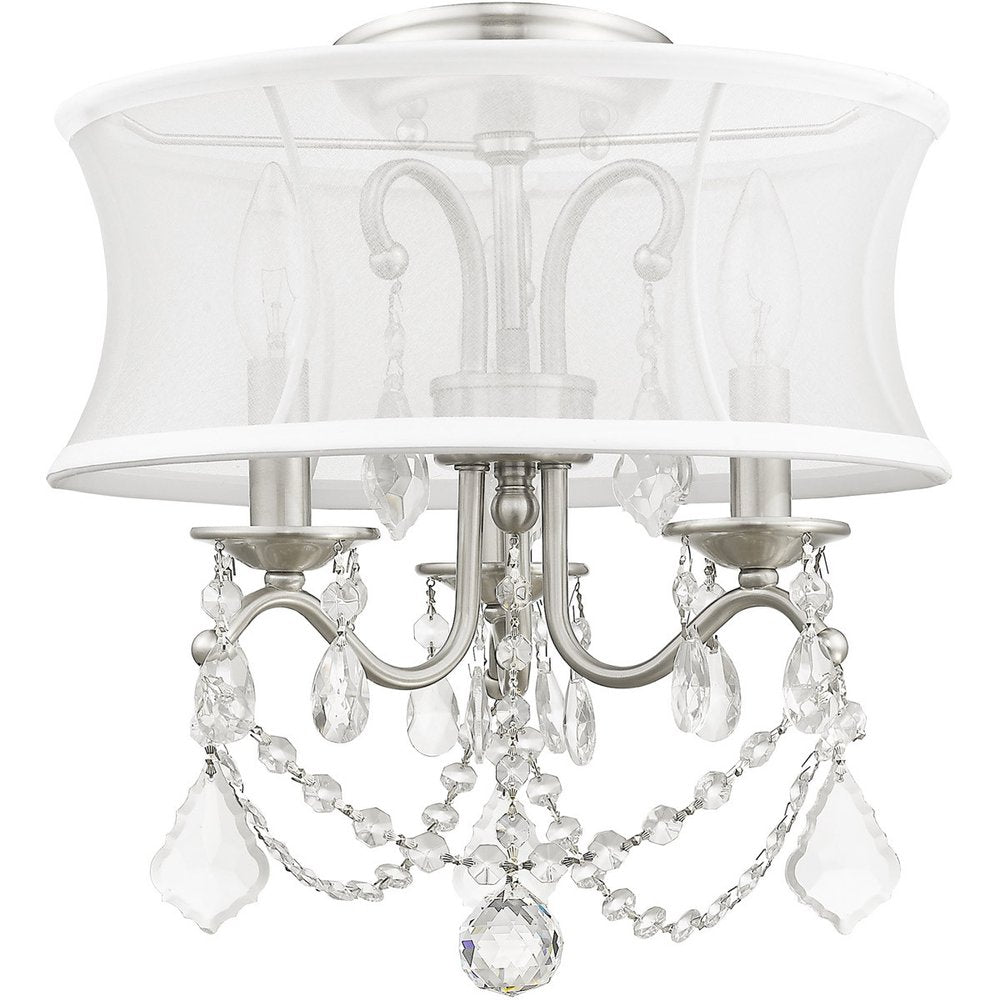 Three Light Dimmable Chandelier With Shades