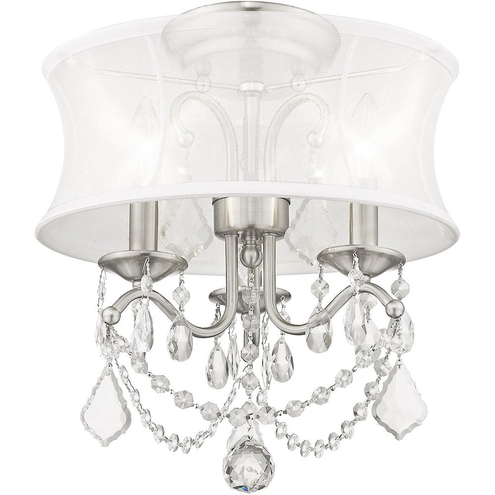 Three Light Dimmable Chandelier With Shades