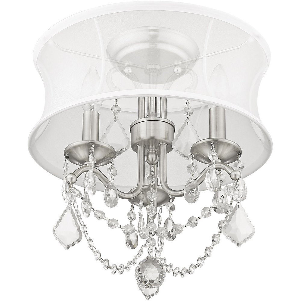 Three Light Dimmable Chandelier With Shades