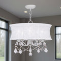 White Five Light Dimmable Chandelier With Shades