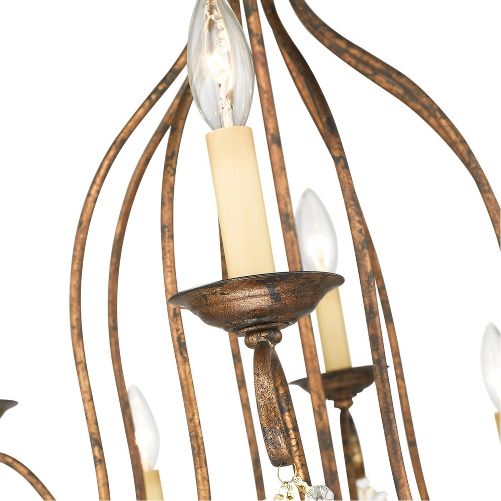 Twelve Light Dimmable Chandelier With Shades