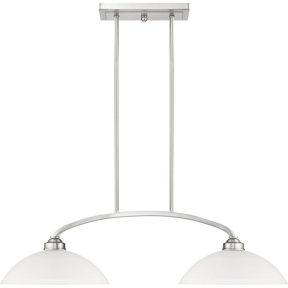 Two Light Dimmable Chandelier With Shades