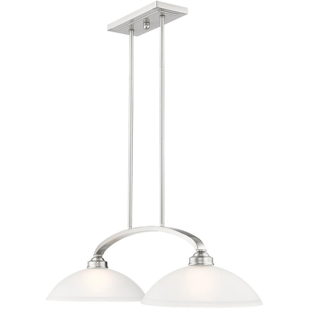 Two Light Dimmable Chandelier With Shades