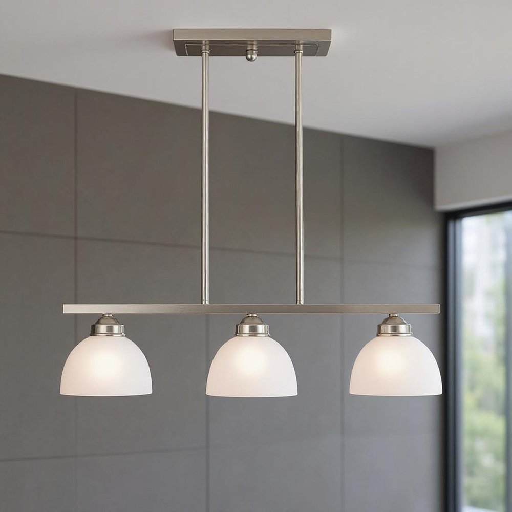 Three Light Dimmable Chandelier With Shades