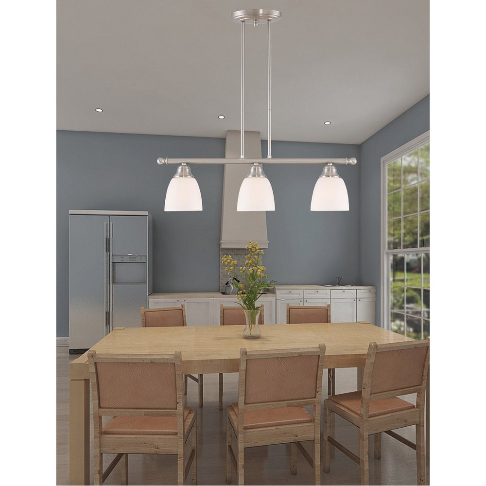 Three Light Dimmable Chandelier With Shades