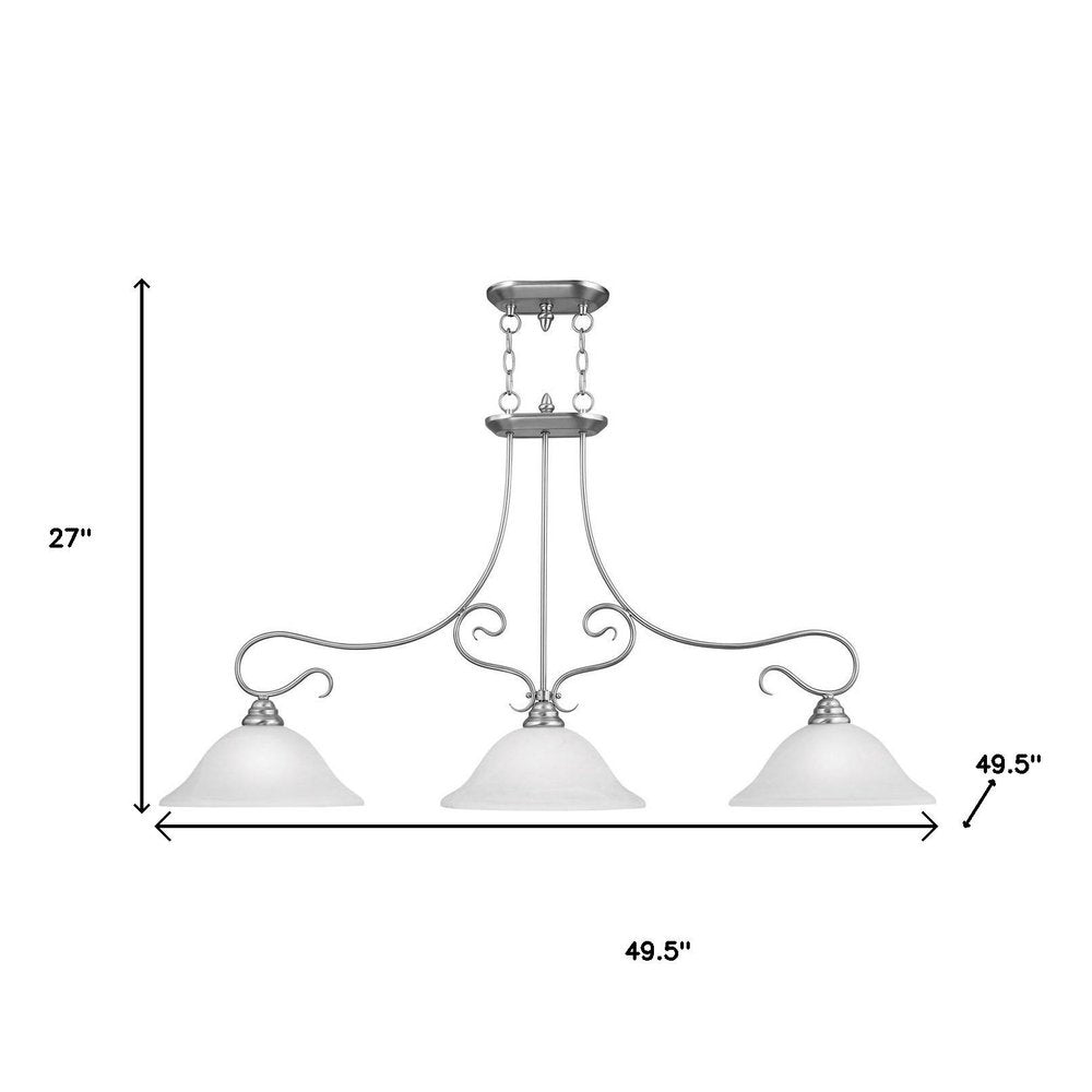 Three Light Dimmable Chandelier With Shades