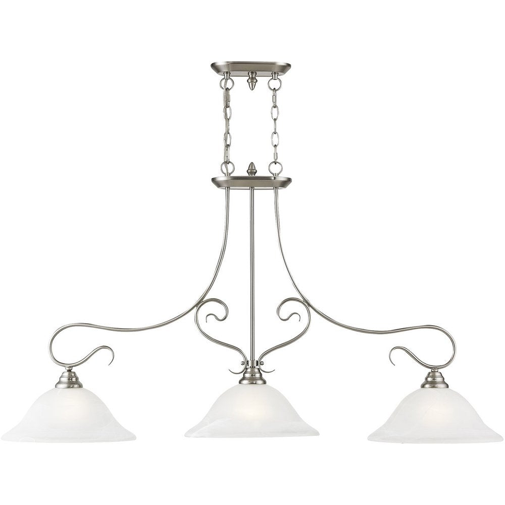 Three Light Dimmable Chandelier With Shades
