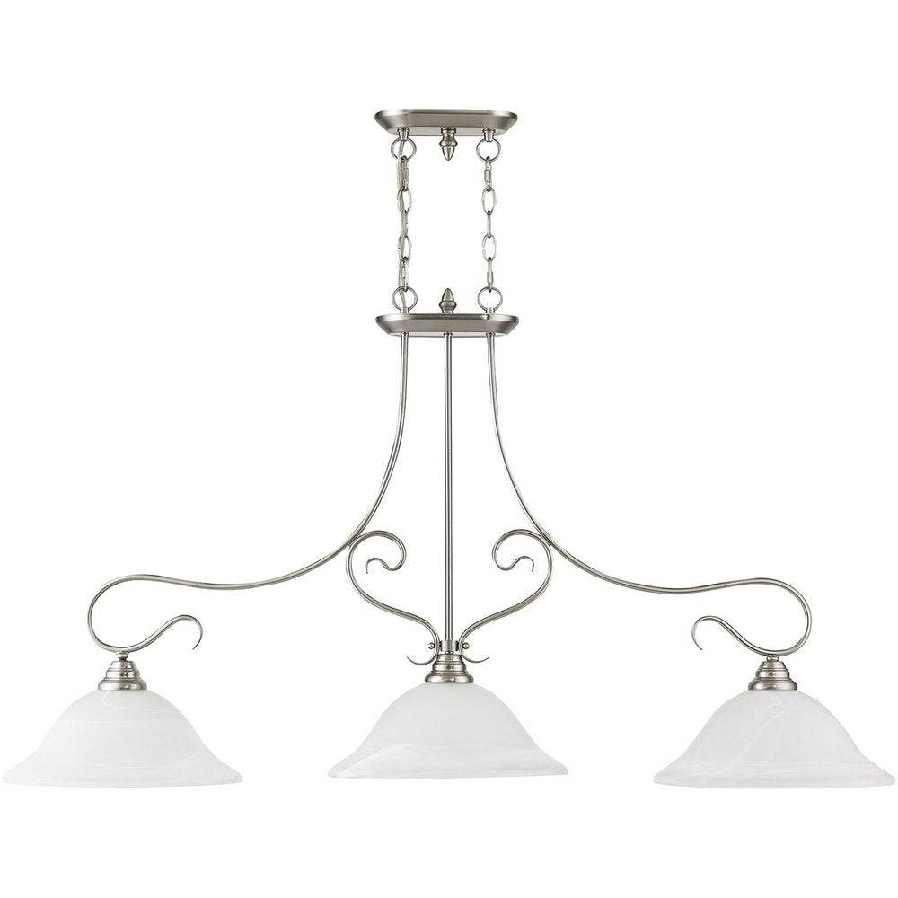 Three Light Dimmable Chandelier With Shades
