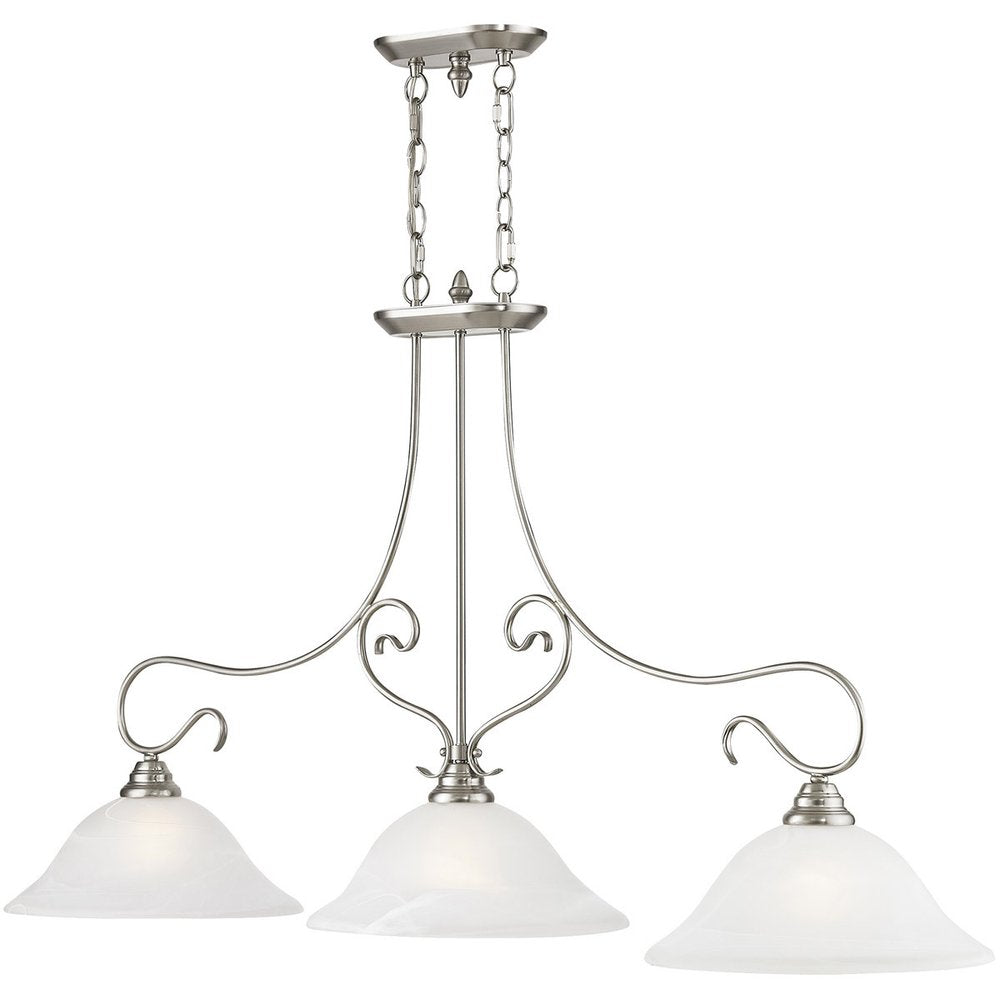 Three Light Dimmable Chandelier With Shades