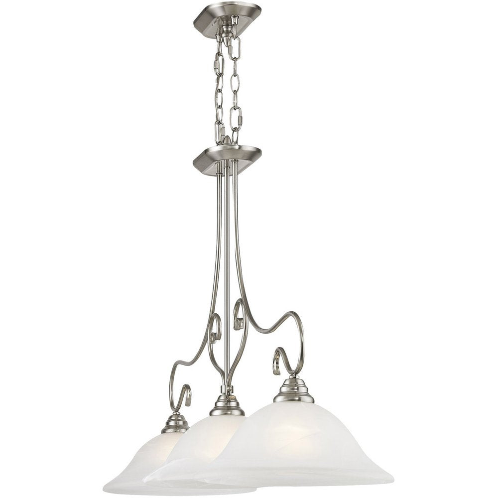 Three Light Dimmable Chandelier With Shades