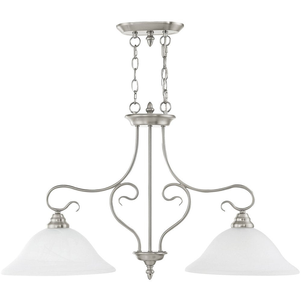 Two Light Dimmable Chandelier With Shades