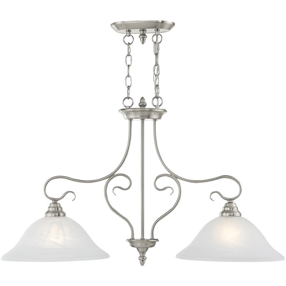 Two Light Dimmable Chandelier With Shades