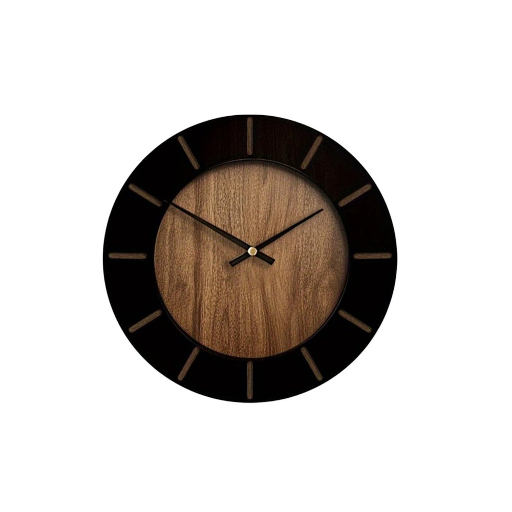 18" Brown Silent Analog Round Wall Clock