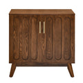 32" Brown Wood Accent Cabinet