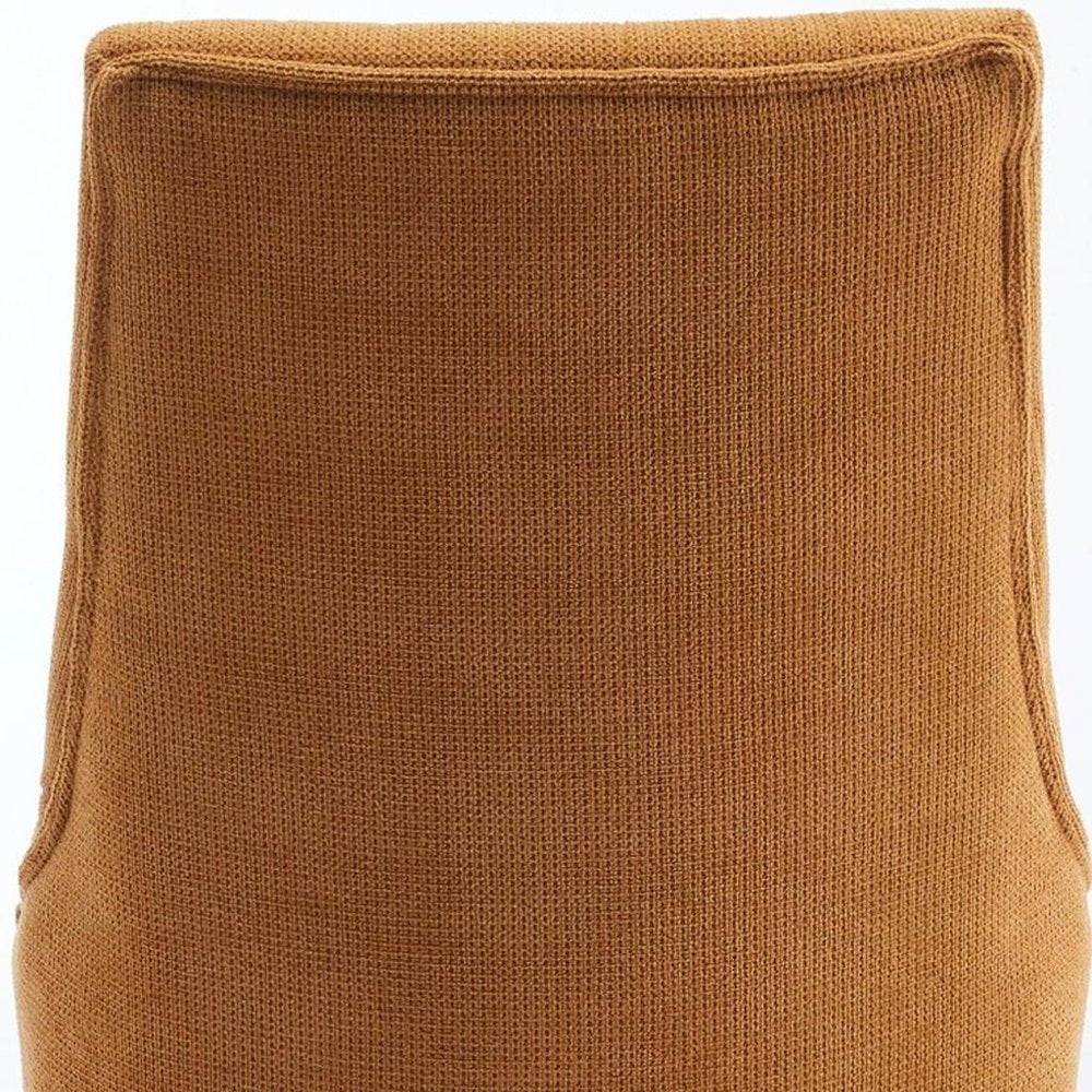 Set of Two Yellow and Brown Tufted Dining Side Chairs