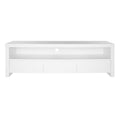 59" White Enclosed and Open Storage TV Stand