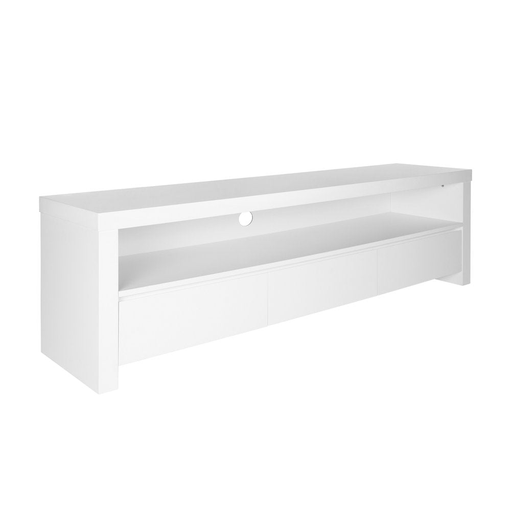 59" White Enclosed and Open Storage TV Stand