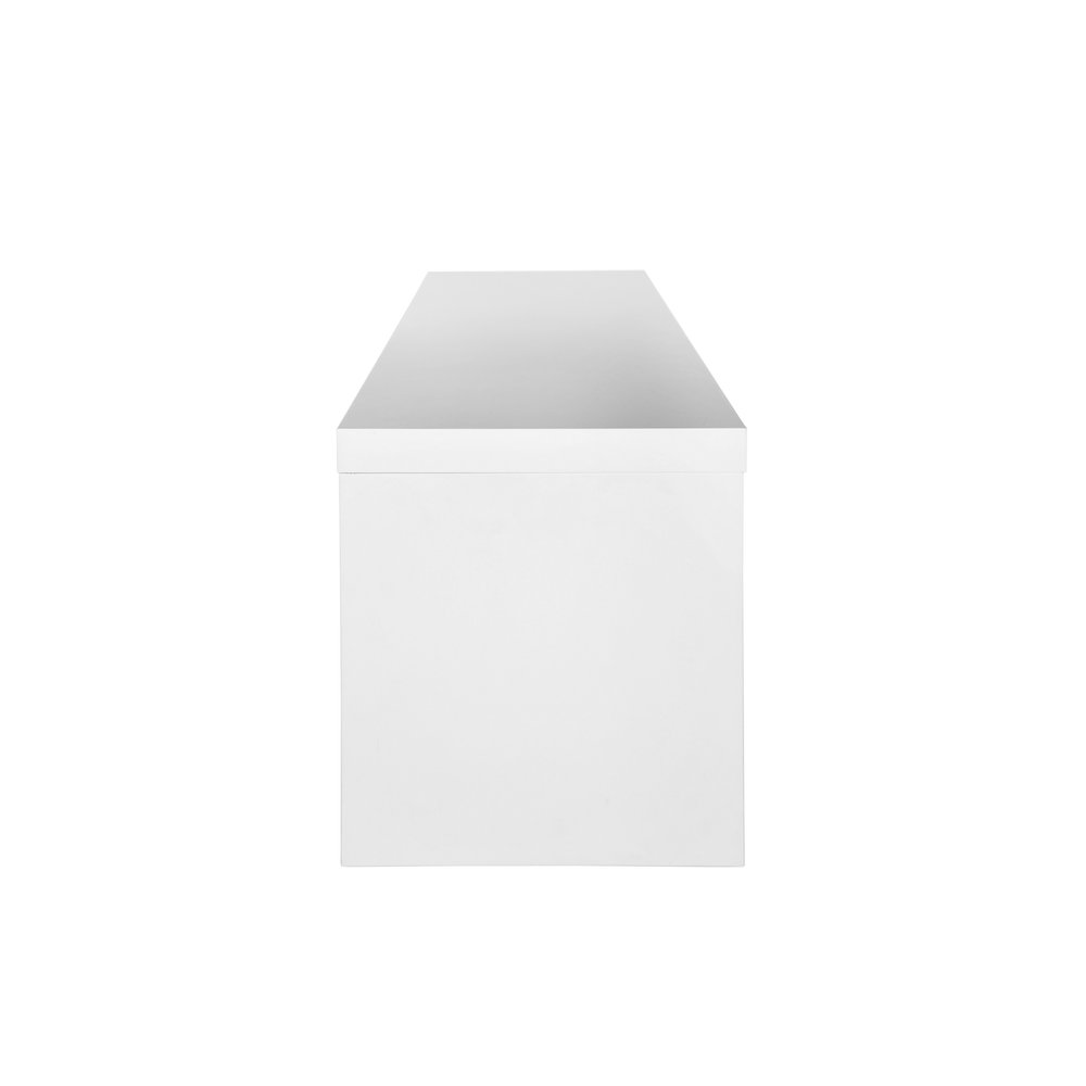59" White Enclosed and Open Storage TV Stand