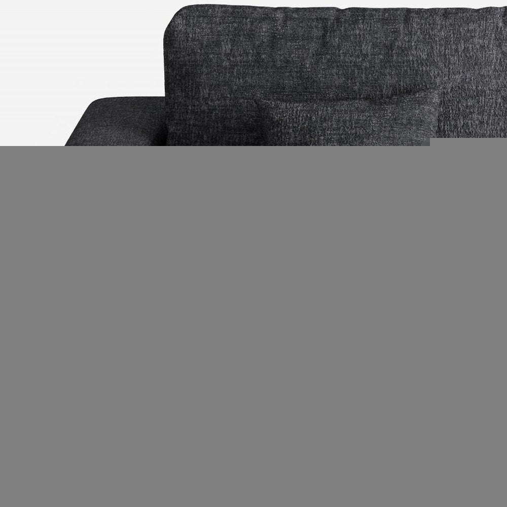 94" Gray Chenille Modular Stainless Steel Sleeper Sofa With Toss Pillows