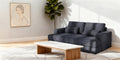 93" Blue Chenille Modular Stainless Steel Sleeper Sofa With Toss Pillows