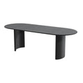 79" Black Solid Wood Double Pedestal Base Oval Dining Table