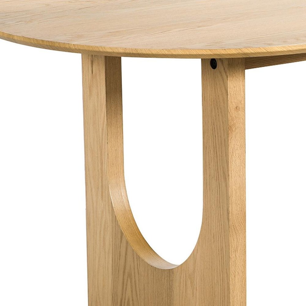 79" Natural Solid Wood Double Pedestal Base Oval Dining Table