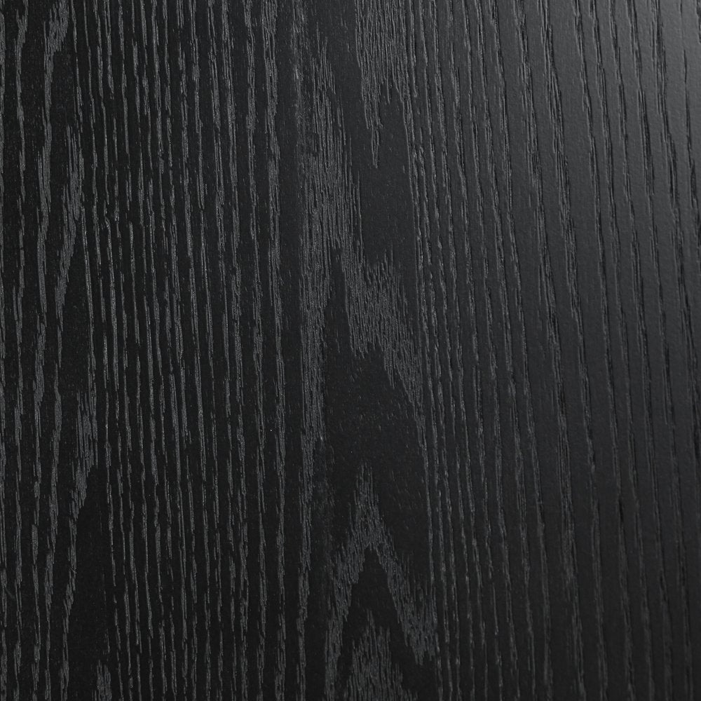 45" Black Solid Wood Round Top Dining Table