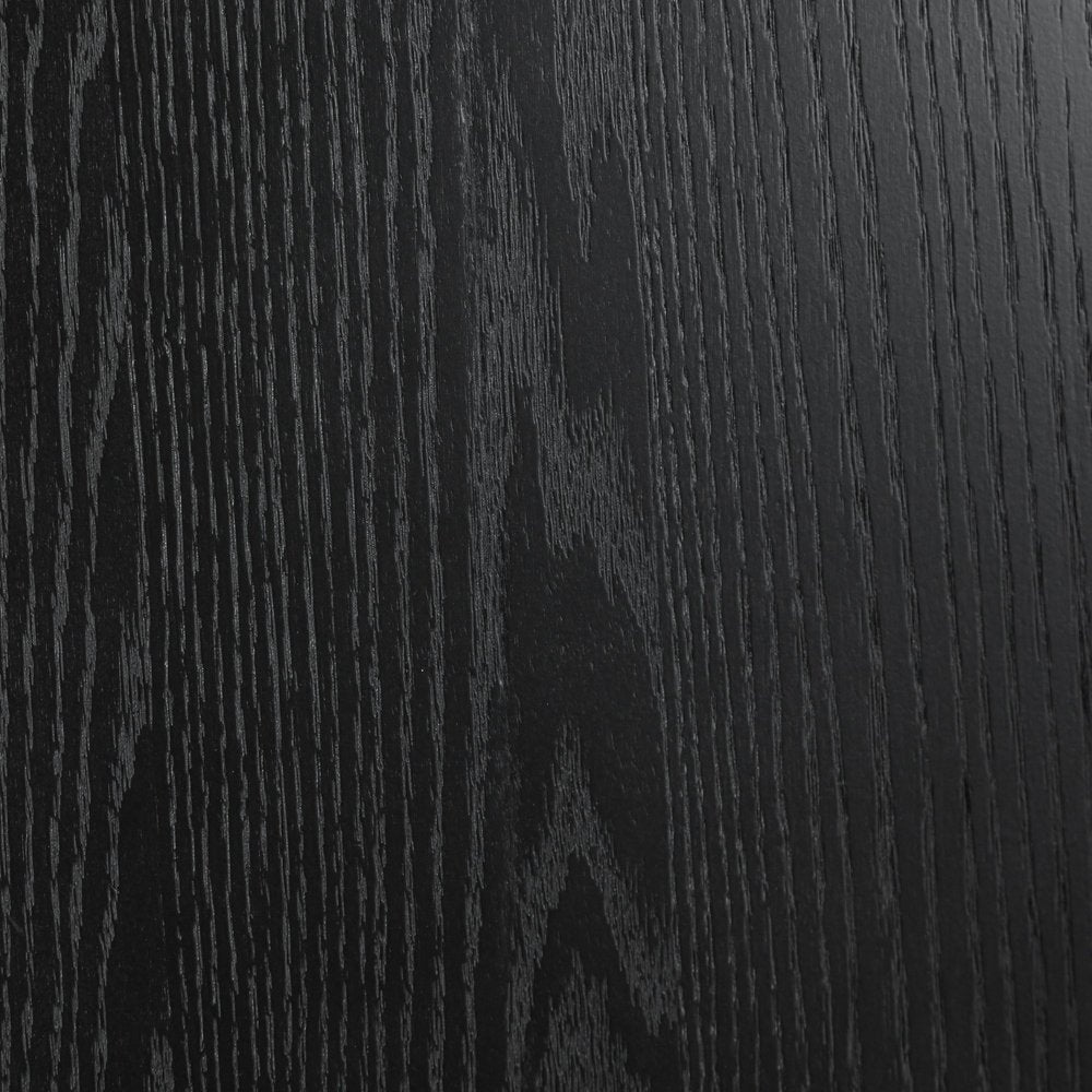 45" Black Solid Wood Round Top Dining Table