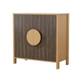 31" Sepia Solid Wood Console Accent Cabinet With Two Doors