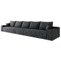 168" Black Corduroy Modular Universal Sofa With Toss Pillows