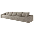 168" Camel Corduroy Modular Universal Sofa With Toss Pillows