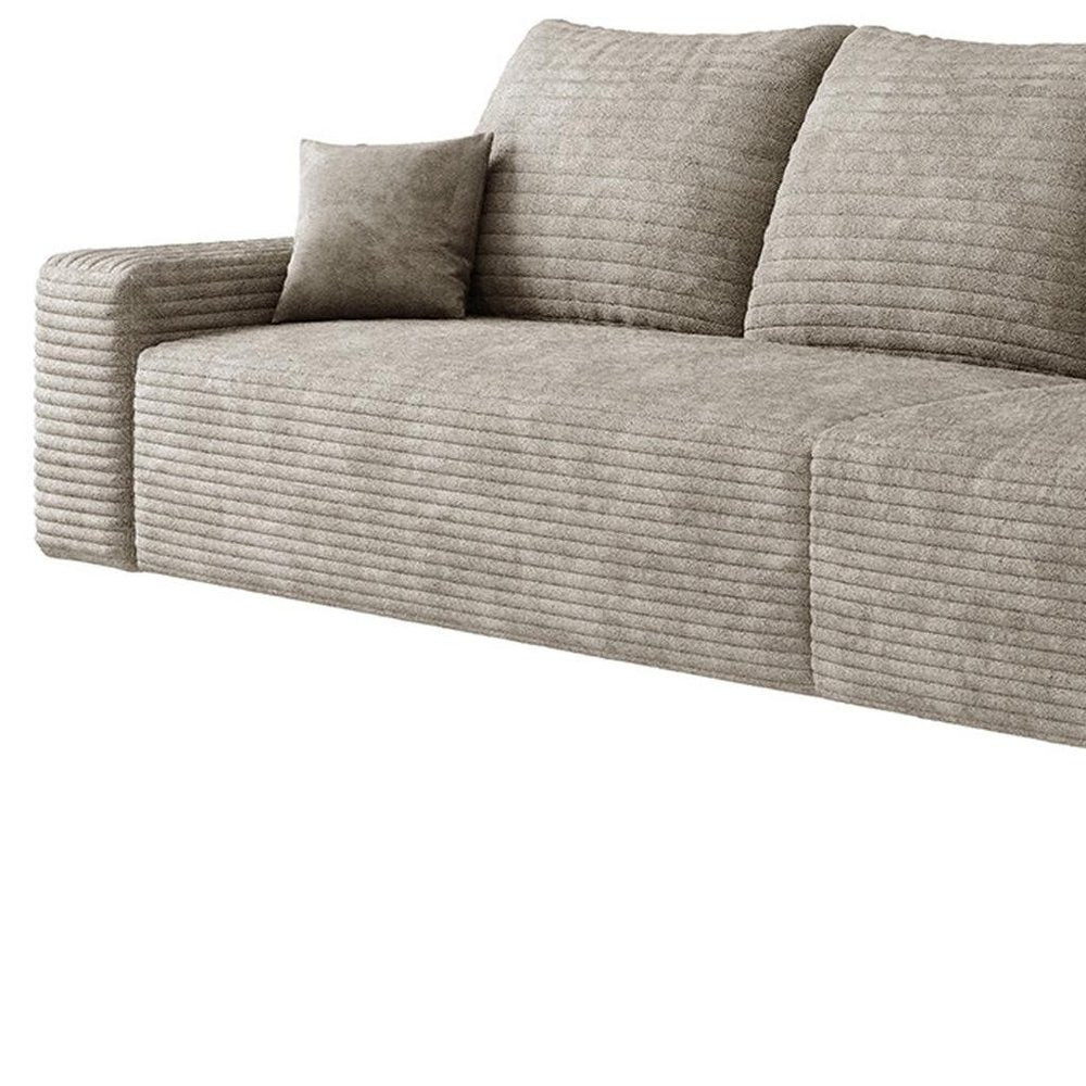 168" Camel Corduroy Modular Universal Sofa With Toss Pillows