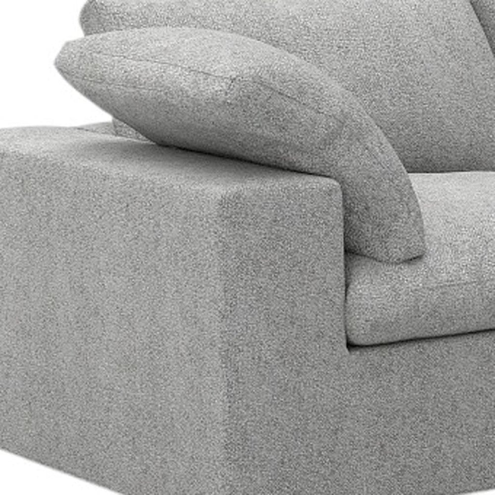 120" Light Gray Linen Blend Modular Universal Sofa With Ottoman And Storage