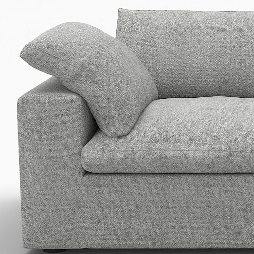 80" Light Gray and Black Linen Blend Modular Loveseat