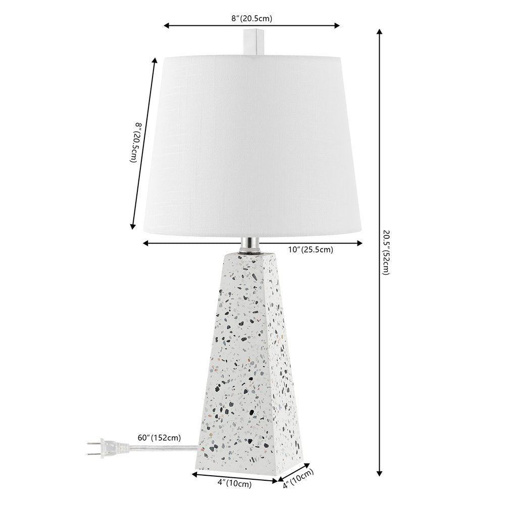 Set of Two 21" White Geometric Table Lamps With Empire Shades