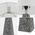 Set of Two 21" Gray Geometric Table Lamps With Empire Shades