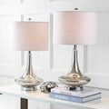 Set of Two 26" Silver Novelty Table Lamps With Drum Shades