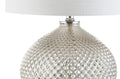23" Silver Round Table Lamp With Drum Shade