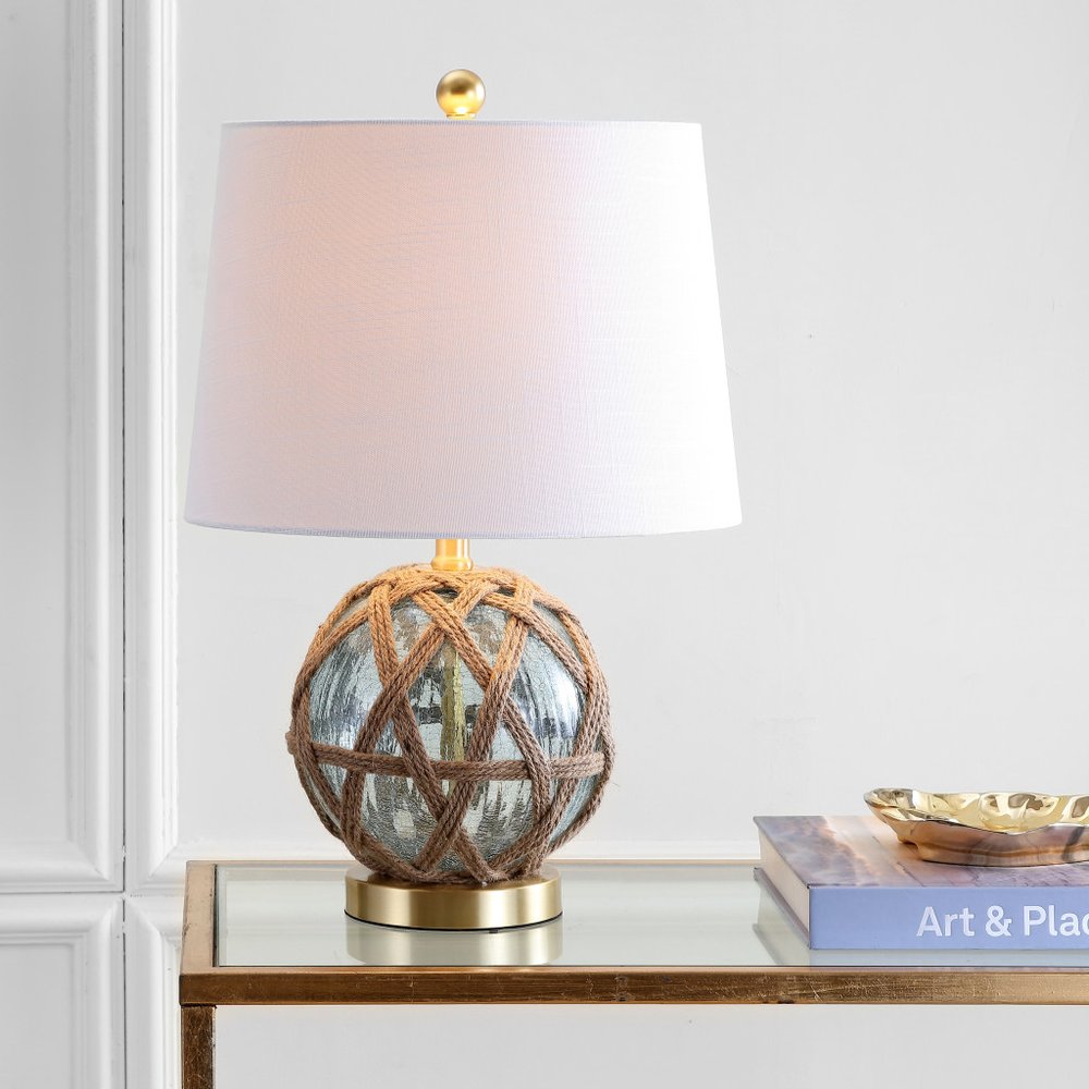 22" Gold Novelty Table Lamp With Drum Shade