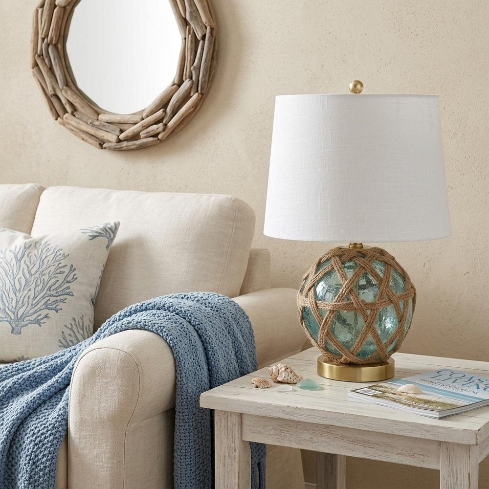 22" Gold Novelty Table Lamp With Drum Shade