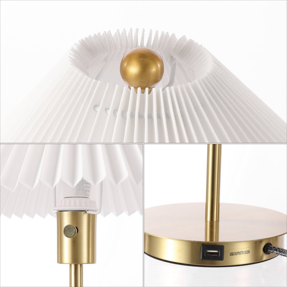 21" Gold Table Lamp With Empire Shade