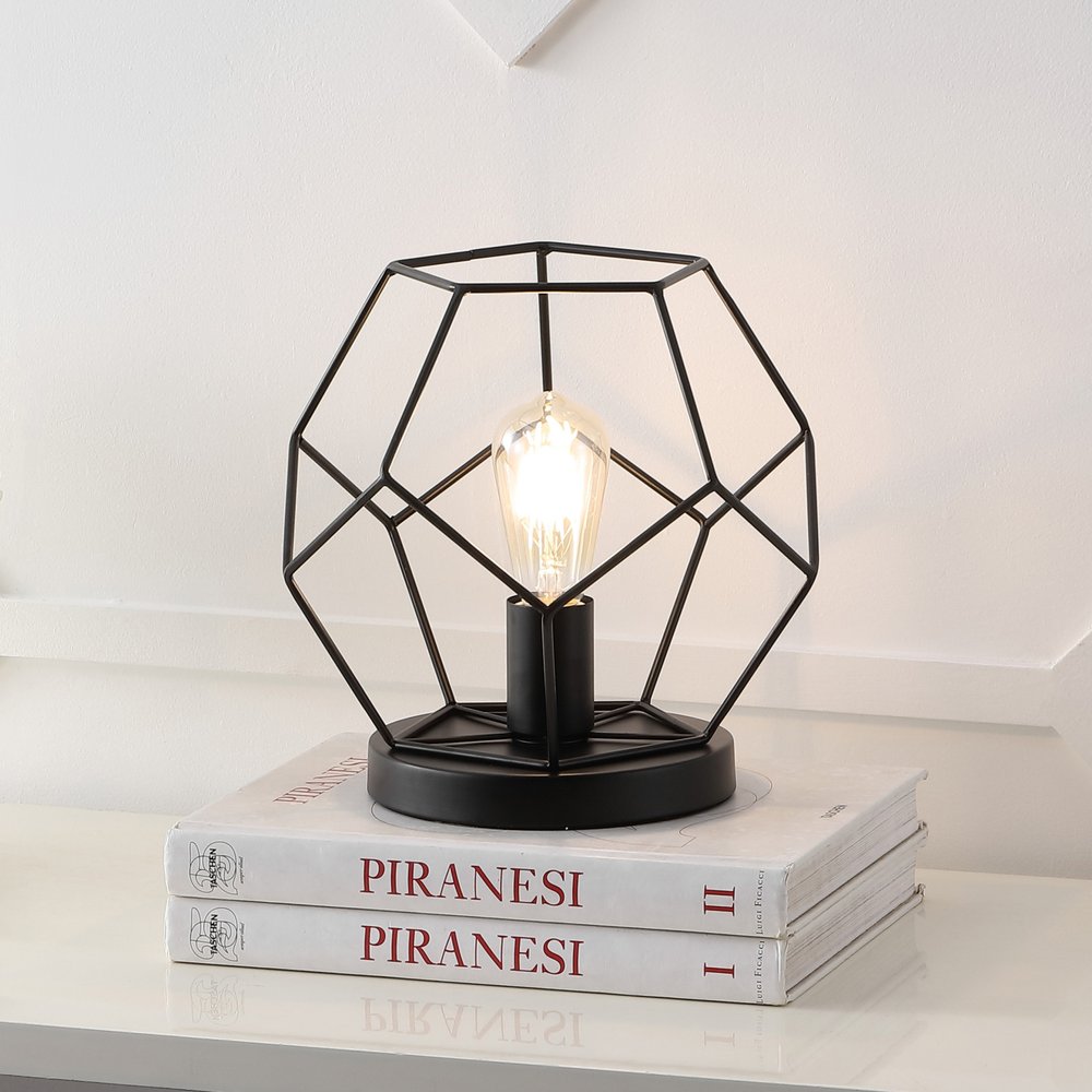 10" Black Geometric Table Lamp
