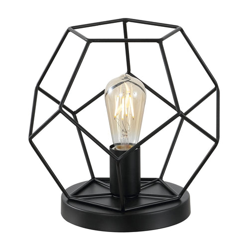 10" Black Geometric Table Lamp