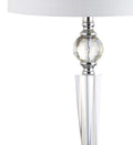 Set of Two 31" Clear And Silver Table Lamps With Drum Shades
