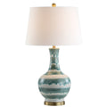 31" Gold Round Table Lamp With Globe Shade